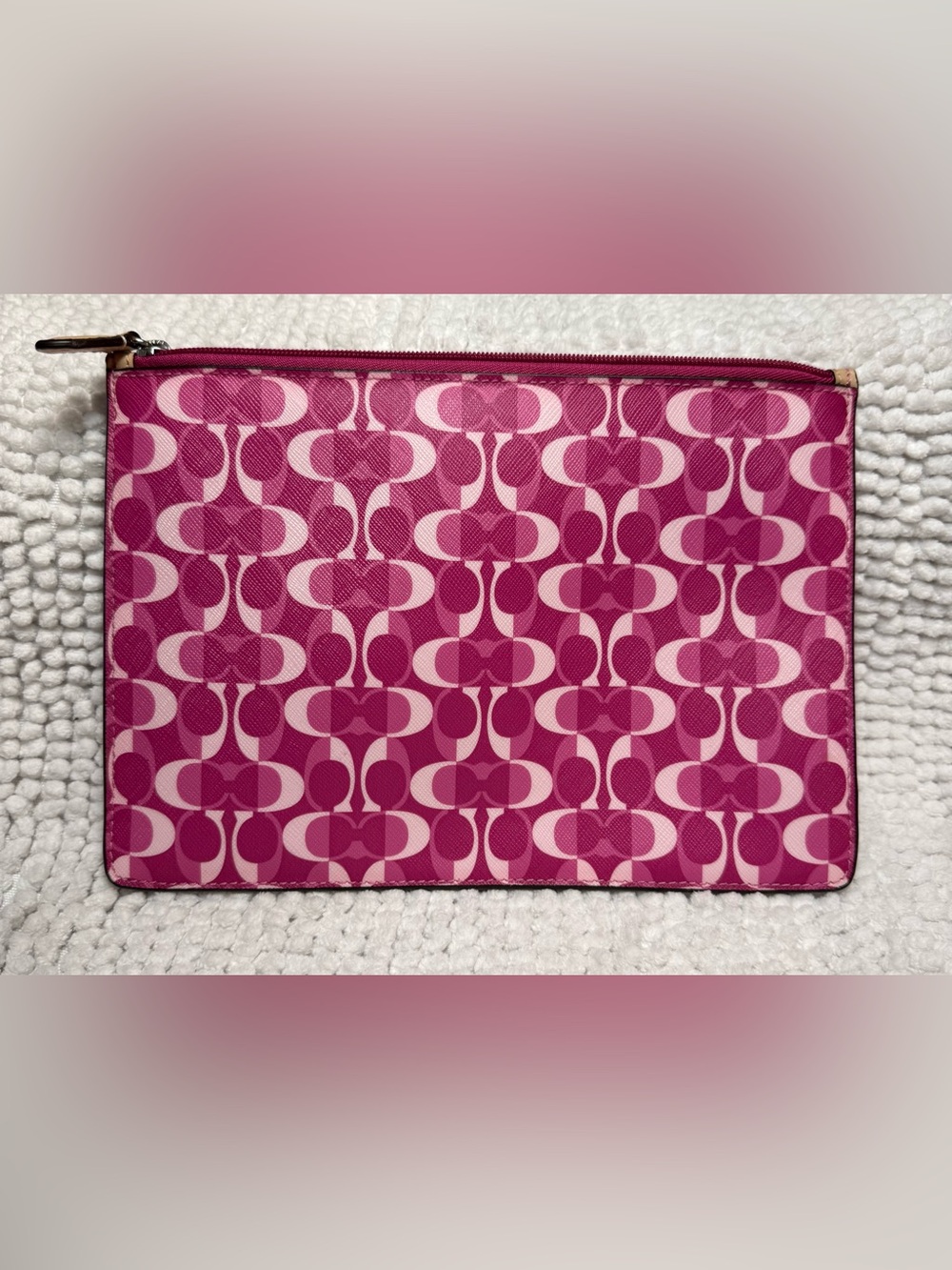 Coach Peyton Dream C Bordeaux Pink Tech iPad Tablet Case Clutch F67516 - Picture 2 of 13